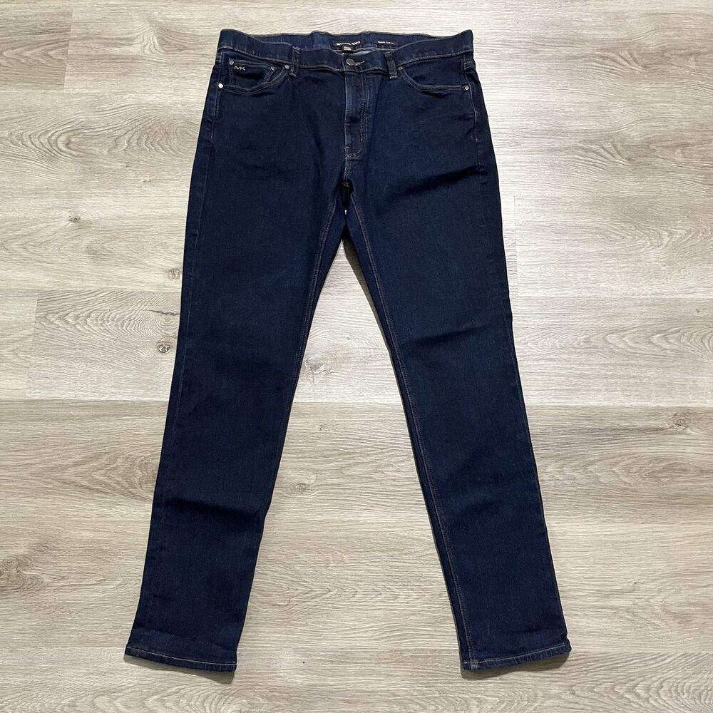 Michael Kors Parker Slim Fit Jeans Dark Blue Mens Size 36x32